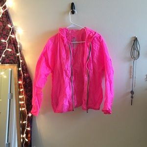 Neon pink windbreaker